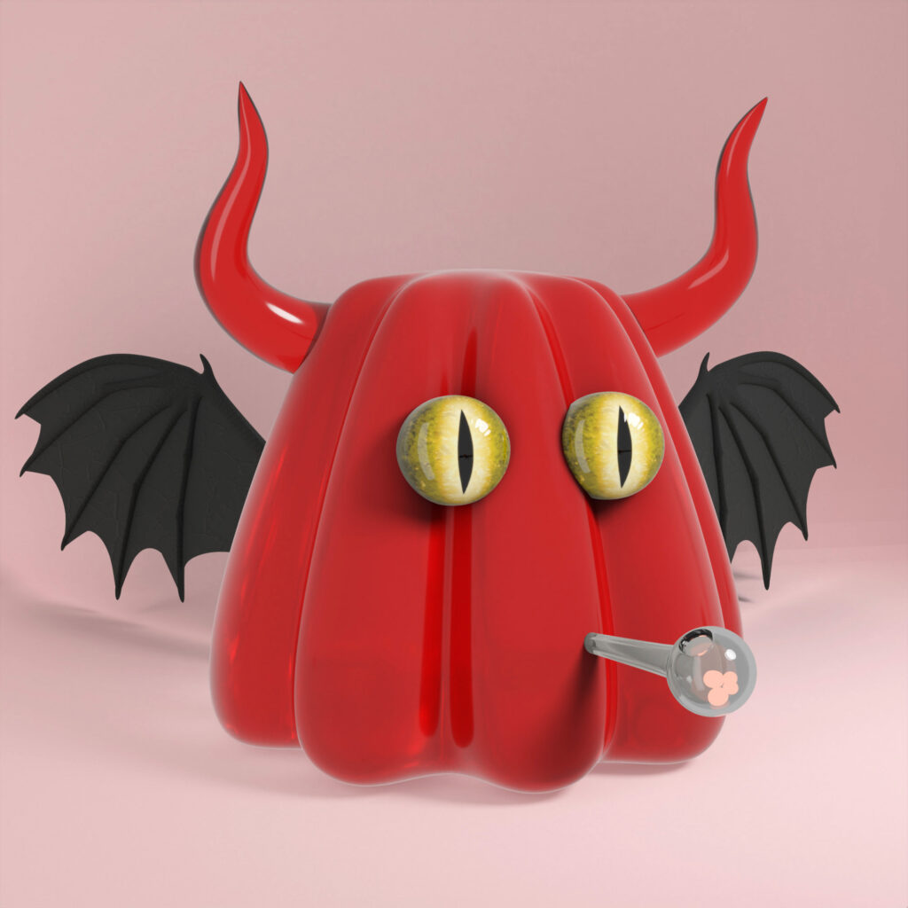 3D NFT character face collection digital 3dartist artist videogame render lights alessandrodevita graphic modelling video berlin milan Luxembourg evil satan devil